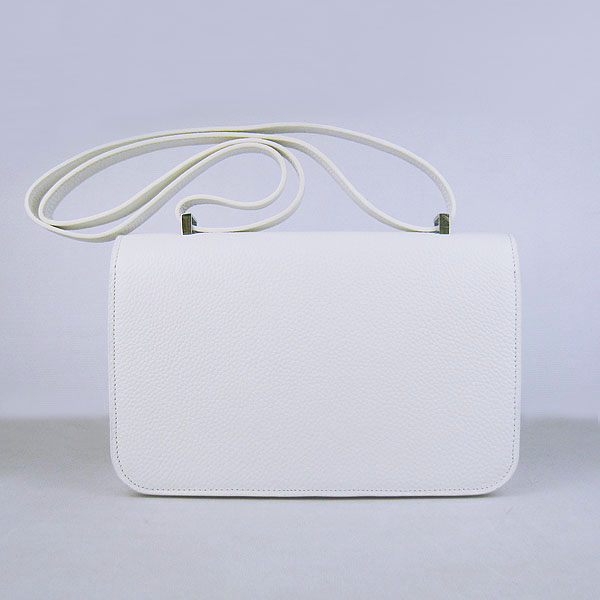 7A Hermes Constance Togo Leather Single Bag White Silver Hardware H020 - Click Image to Close